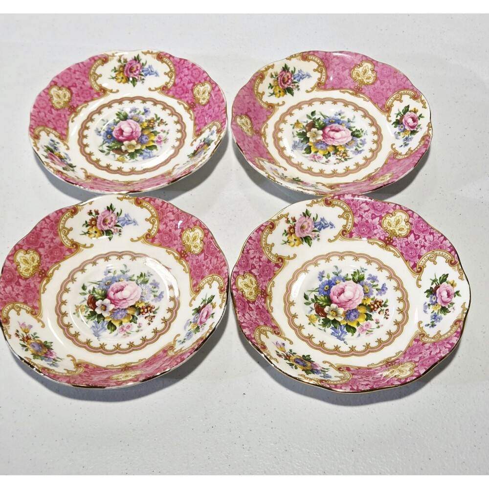 Royal Albert Lady Carlyle Saucers Bone China Made In England Set Of 4  5.5" D
